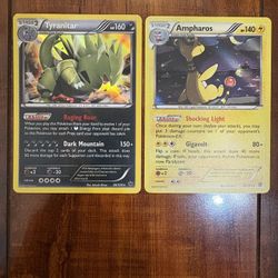 Pokemon Tyranitar 56/124 & Ampharos 40/114 2016 Holo Rare Lot of 2 NM/M