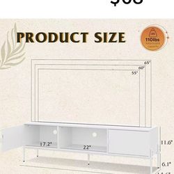 😀 WLIVE TV Stand for 65 Inch TV, Mid Century Modern Entainment Center with 2 Storage Cabinets & Open Shelf, TV Console Table Media with Metal Legs fo