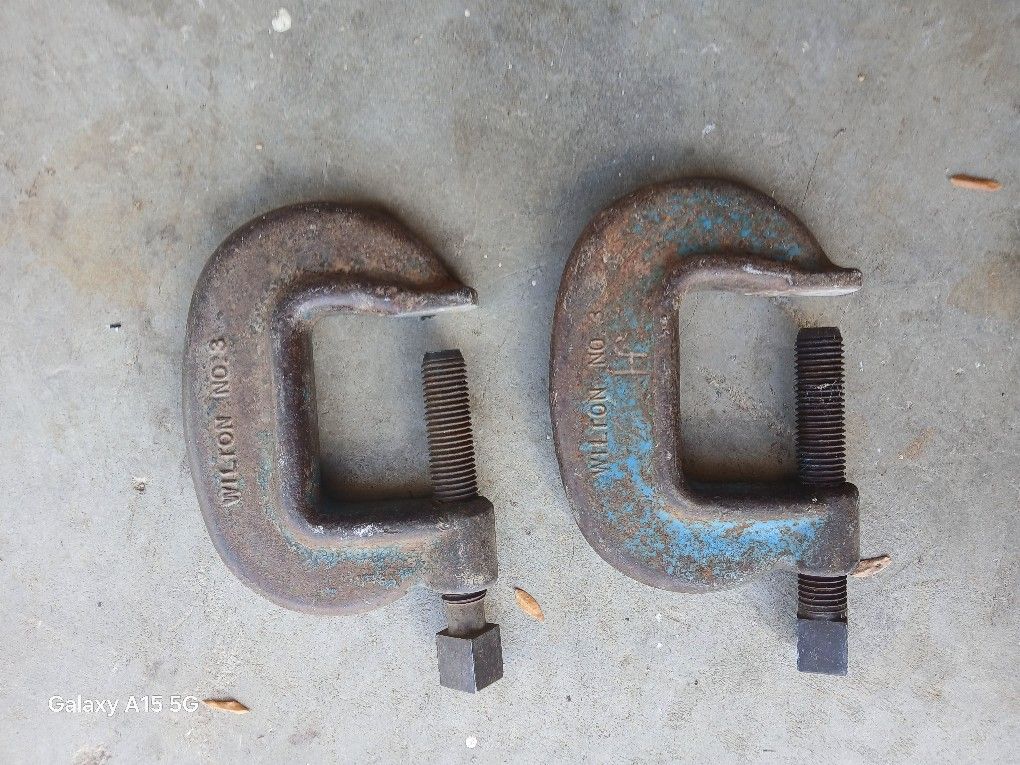 2 - WILTON #3 PLATE CLAMPS $40.00 FOR BOTH.