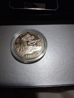 1995 D-Day Commemorative Silver Dollar Coin