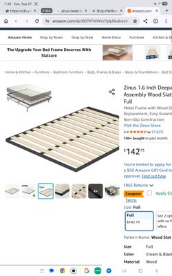 Brand New Zinus Wood Slat Bed Frame Full Size