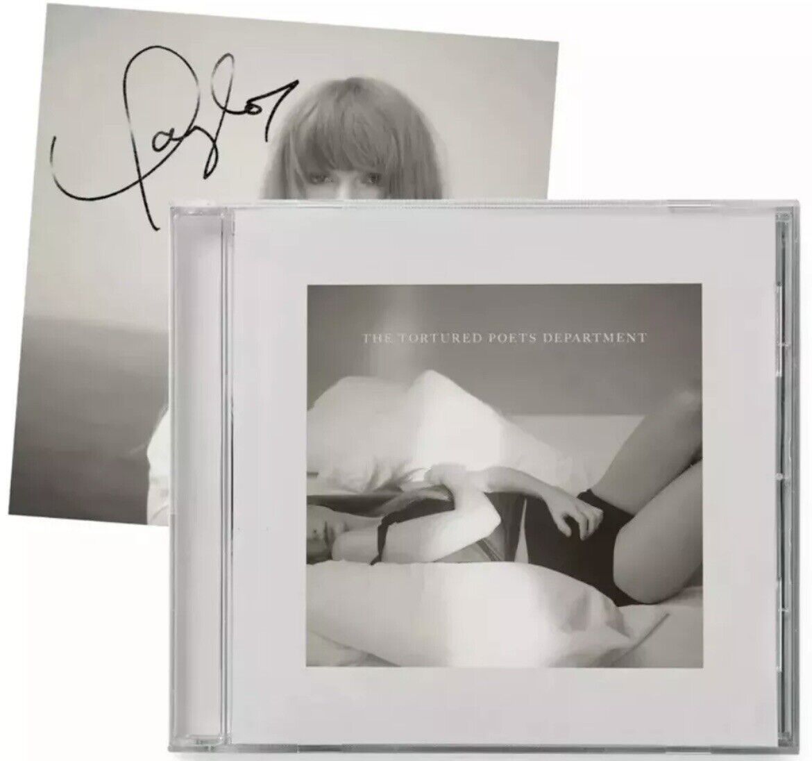 Taylor Swift The Tortured Poets Department CD  w/ Signed Photo