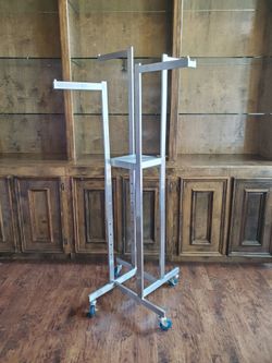 4-Way Adjustable Metal Clothing Rack on Wheels