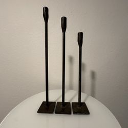 3 Wrought Iron Candle Holders Modern