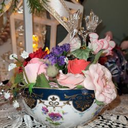 New Hand Made Large Porcelain China Tea  Cup Centerpiece DecorCup