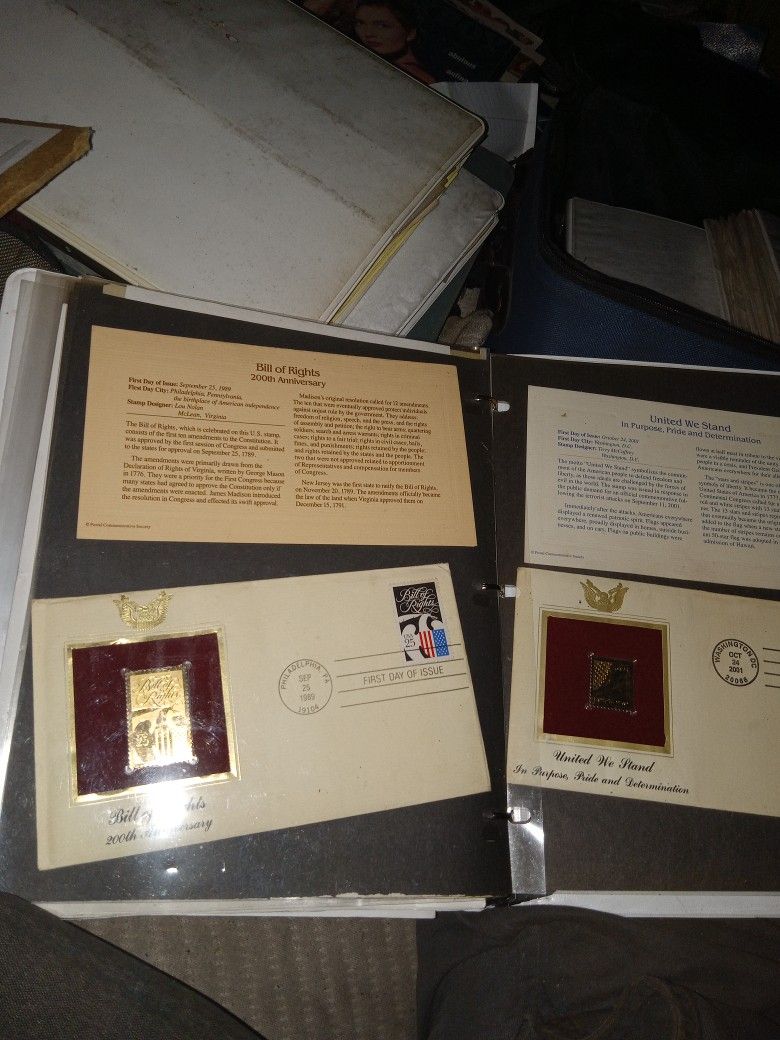 Two 24k Gold Plated Stamps