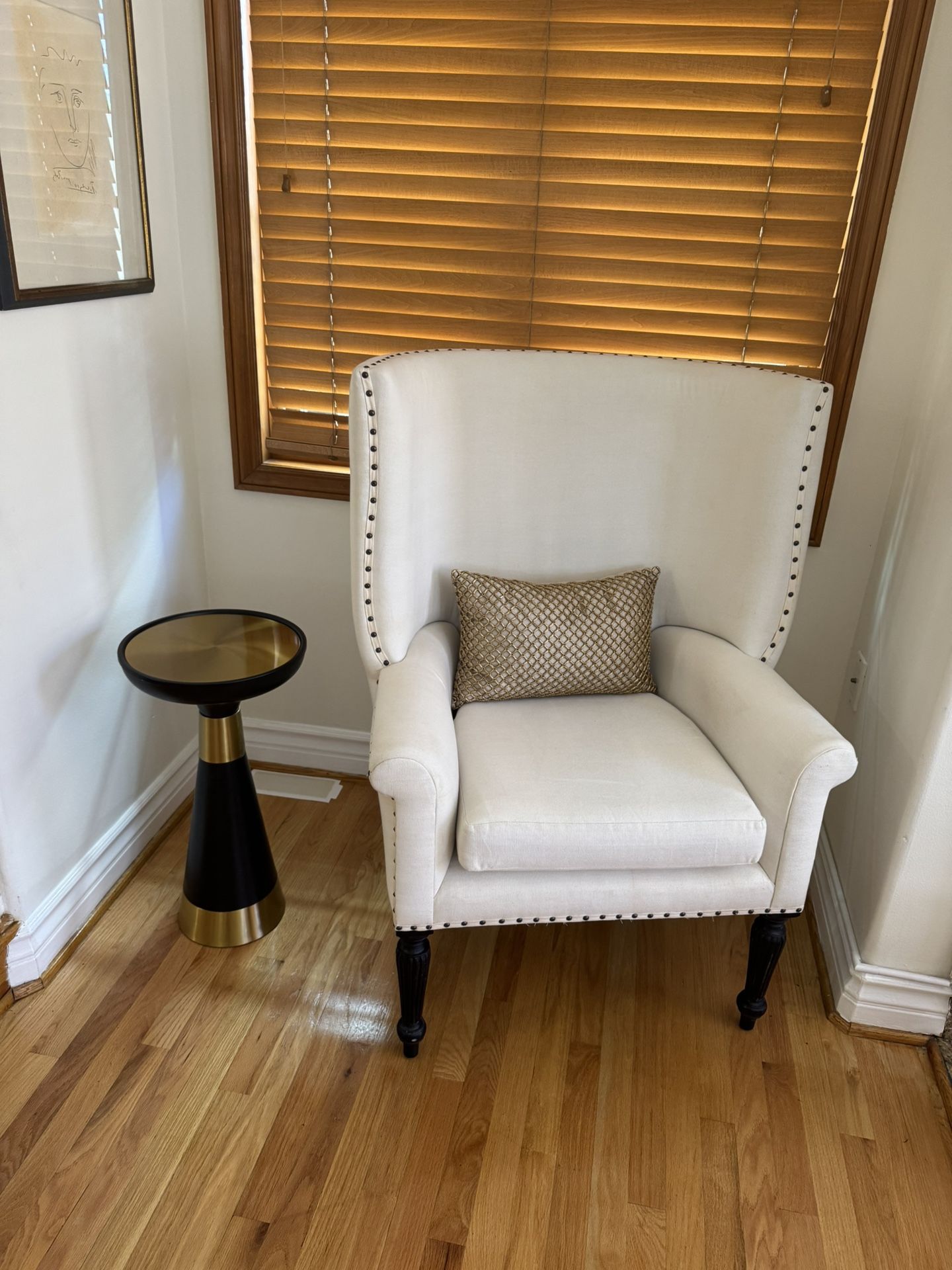 Designer Wingback Arm Chairs With Nailheads