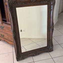 Large Wooden Mirror 
