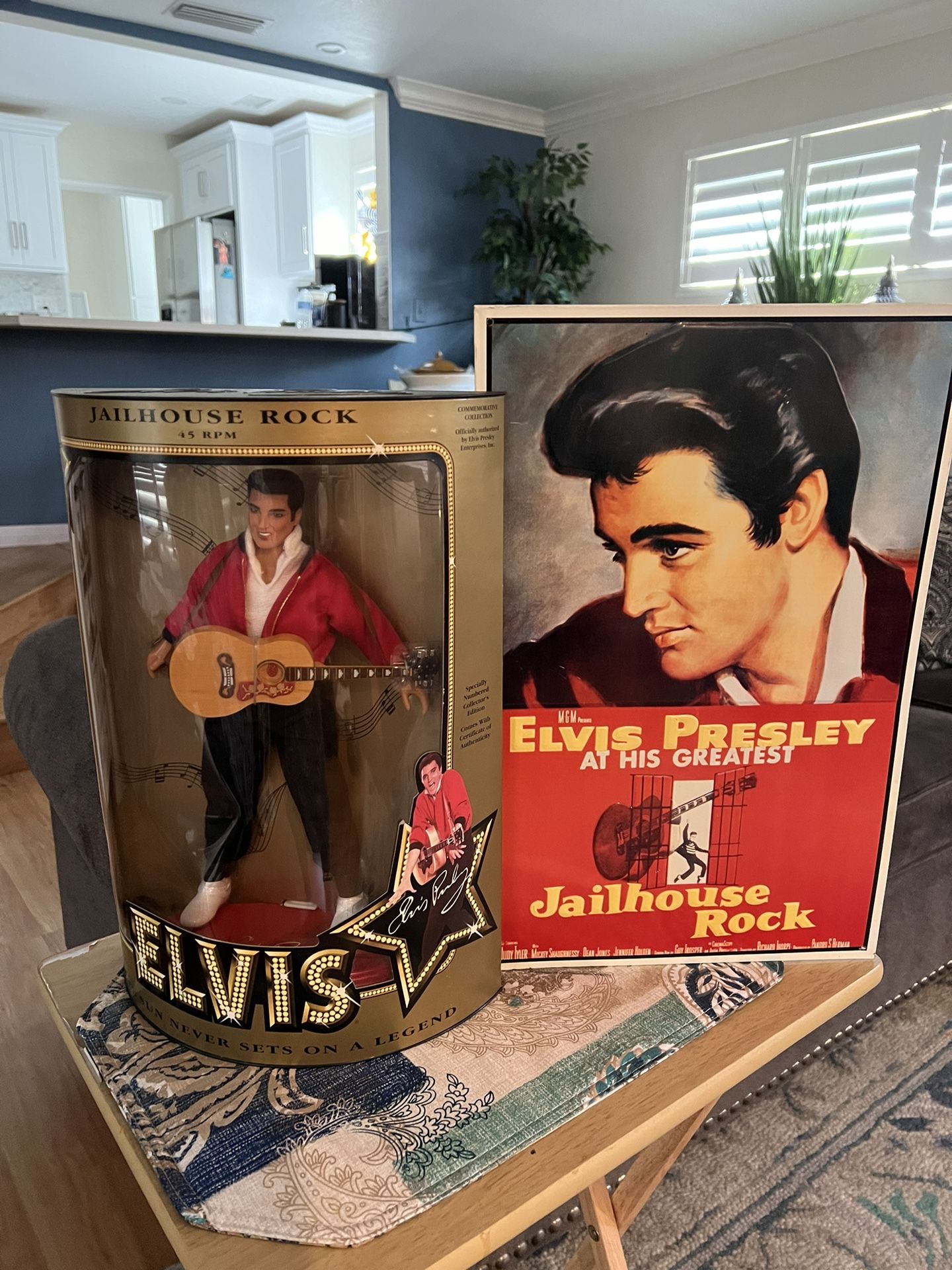 Vintage 1993 Jailhouse Rock ELVIS Doll Collectors Edition And 11 X 17 Jail House Rock ELVIS Jailhouse Rock Tin Sign