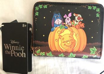 Loungefly Disney Winnie The Pooh Pumpkin Glow-In-The-Dark Mini Zipper Wallet