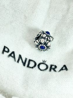1 PANDORA 925 Sterling Silver Real Sapphire September Birthday Blooms Bead Charm