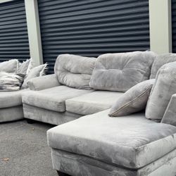 Gray Sectional Sofa With Loveseat