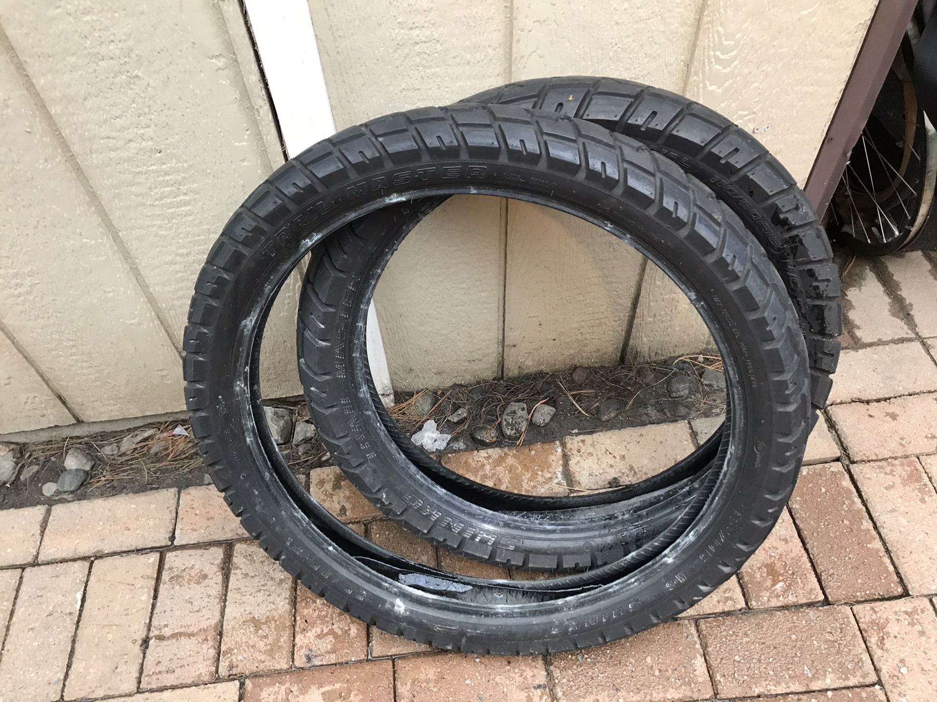 Street tires for any dirt bike 21 front and 19 back