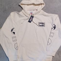 $119 Mens Size Medium New Tags Tommy Jeans Sweatshirt Hoodie White