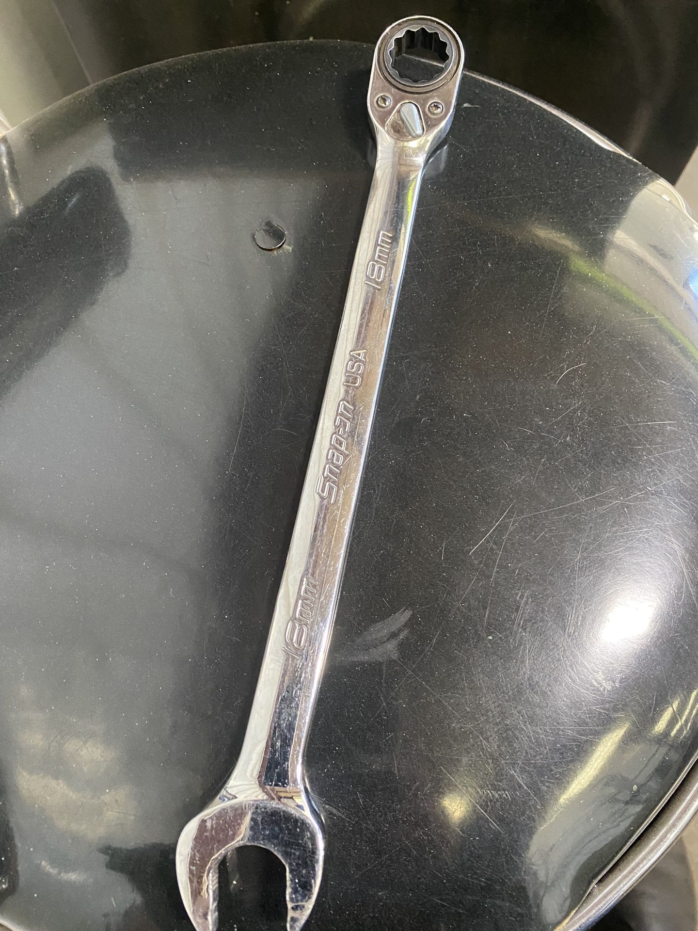 Snap on racheting wrench