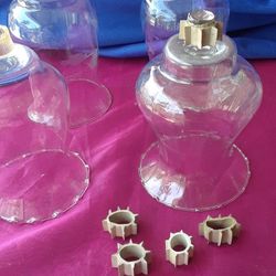 Vasos Para Sconses 4 Diferente Diseño 2 Cristal Cortado 2 Lisos...home Interiors..