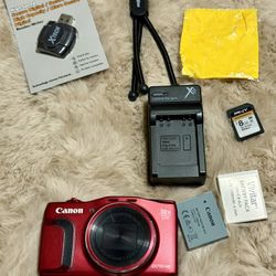 Canon PowerShot SX710 HS Wi-Fi Red Digital Camera w/ SD Card & Charger - Tested