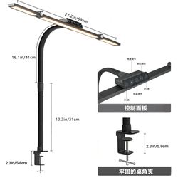 LED Desk Lamp with Clamp Duo Head