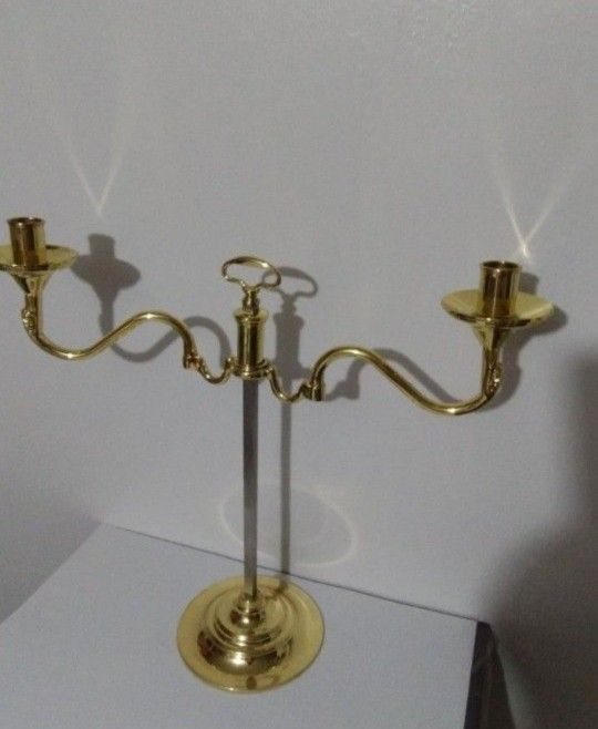 BALDWIN BRASS 2  ADJUSTABLE ARMS SERPENTINE CANDELABRA 17"×7"