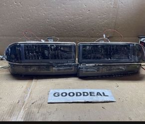 #208 Fit 98-04 Chevy Blazer/Chevrolet S10 Chrome Housing Smoked Clear LED DRL Switchback Headlight 