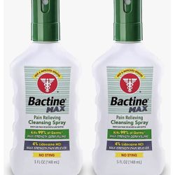 5Oz 2Pk MAX Pain Relieving Antiseptic Spray Fast Acting Relief Soothes Wound Cut