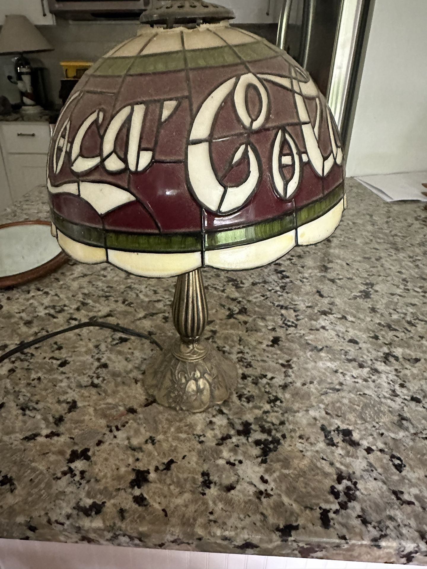 Vintage 15" Coca Cola Tiffany Style Lamp