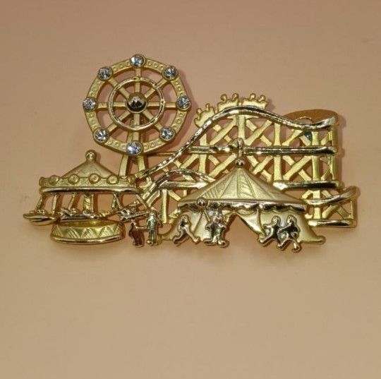 Vintage Carnival Brooch, Ferris Wheel moves