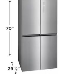 Frigidaire Counter-Depth 17.4-cu ft 4 -Door 33-in Wide French Door Refrigerator ( Fingerprint-Resistant Stainless Look ) 