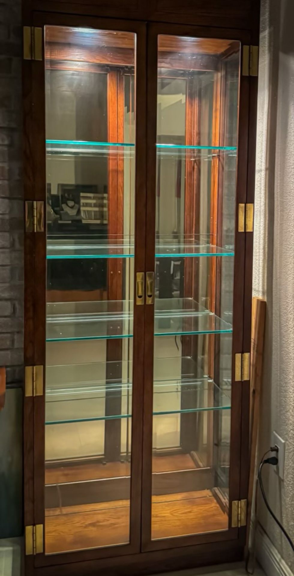 Wood & Glass Display Cabinet (built-in Lights)