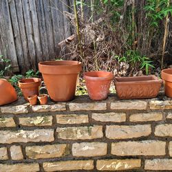 Vintage DeRoma Italian made terracotta window box planter And 7 Other Terracotta Pots

