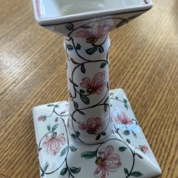 Nora Fenton Candle Holder Hand Painted Portugal 