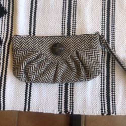 Aeropostale Herringbone Clutch Brown/cream 