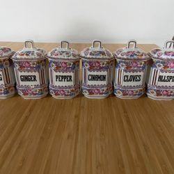 Cute Vintage Kerag Karlsbad Czechoslovakia Porcelain Spice Collection 