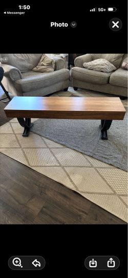 Wood bench with Metal Legs