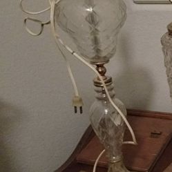 Vintage Tall Crystal Table Lamp