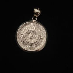 14k Gold  Aztec Calendar 