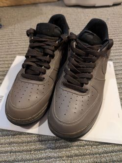 Nike Air Force 1 Low Top Brown/Black Lace-Up Men's Athletic Sneakers size 8.5