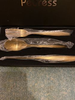 Gold butter knife fork & spoon