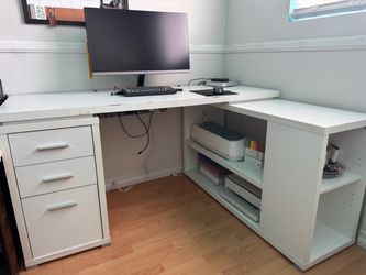 Large White L-Shaped Desk - NEED GONE!