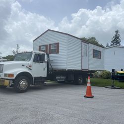 Sheds Relocated, Movemos Casita De Patio Container Rv Trailer Crane 