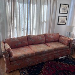 60s/70s orange dragon print couch MUST GO