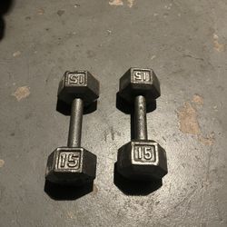 Pair Of 15 Pounds Dumbbells 