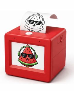 L AI Sticker Printer With 2.4-Inch Display, Standalone Inkless Thermal Printer For Kids, Mini Sticker Maker For Coloring Pages, DIY Doodles, Study Not