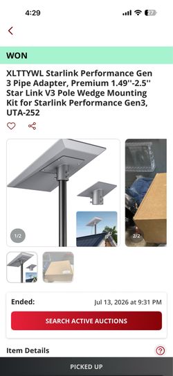 XLTTYWL Starlink Gen 3 Pipe Adapter Gray