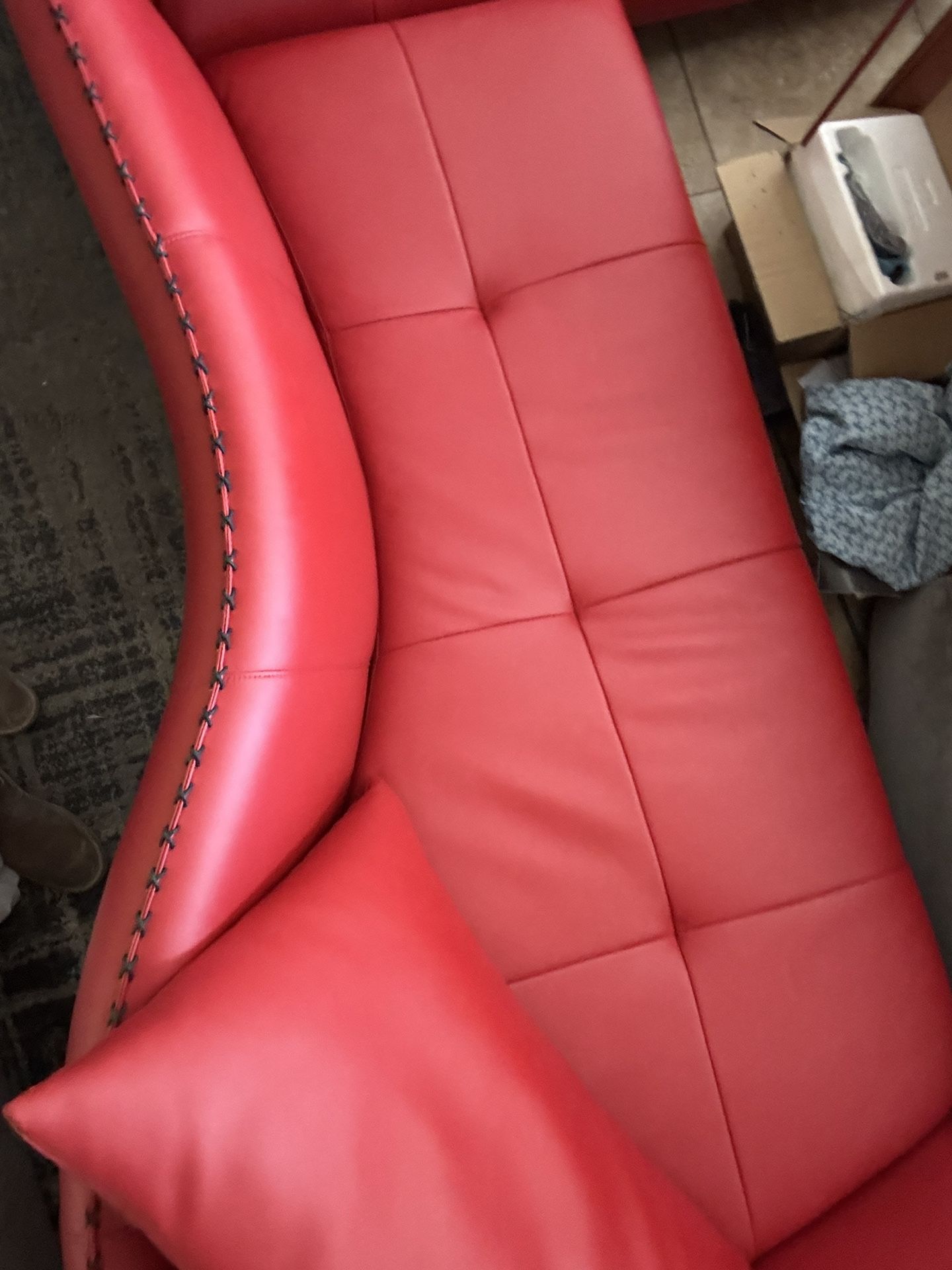 Zuri Vitali Sectional Red Leather