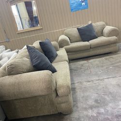Fabric Sofas Set 2 Pieces 