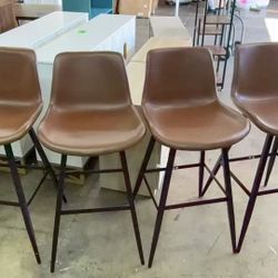 Bar Stools Counter Height Stools with Backs and Metal Legs (Set of 4)