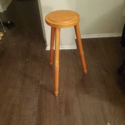 Light Brown 26-inch Wooden Stool