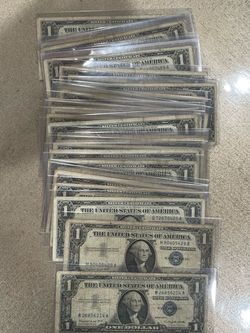 $1 old bill blue seal silver certificate series 1957
