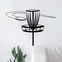 Disc Golf Basket Wall Decal Vinyl Home Decor Sticker Art Bedroom Frisbee